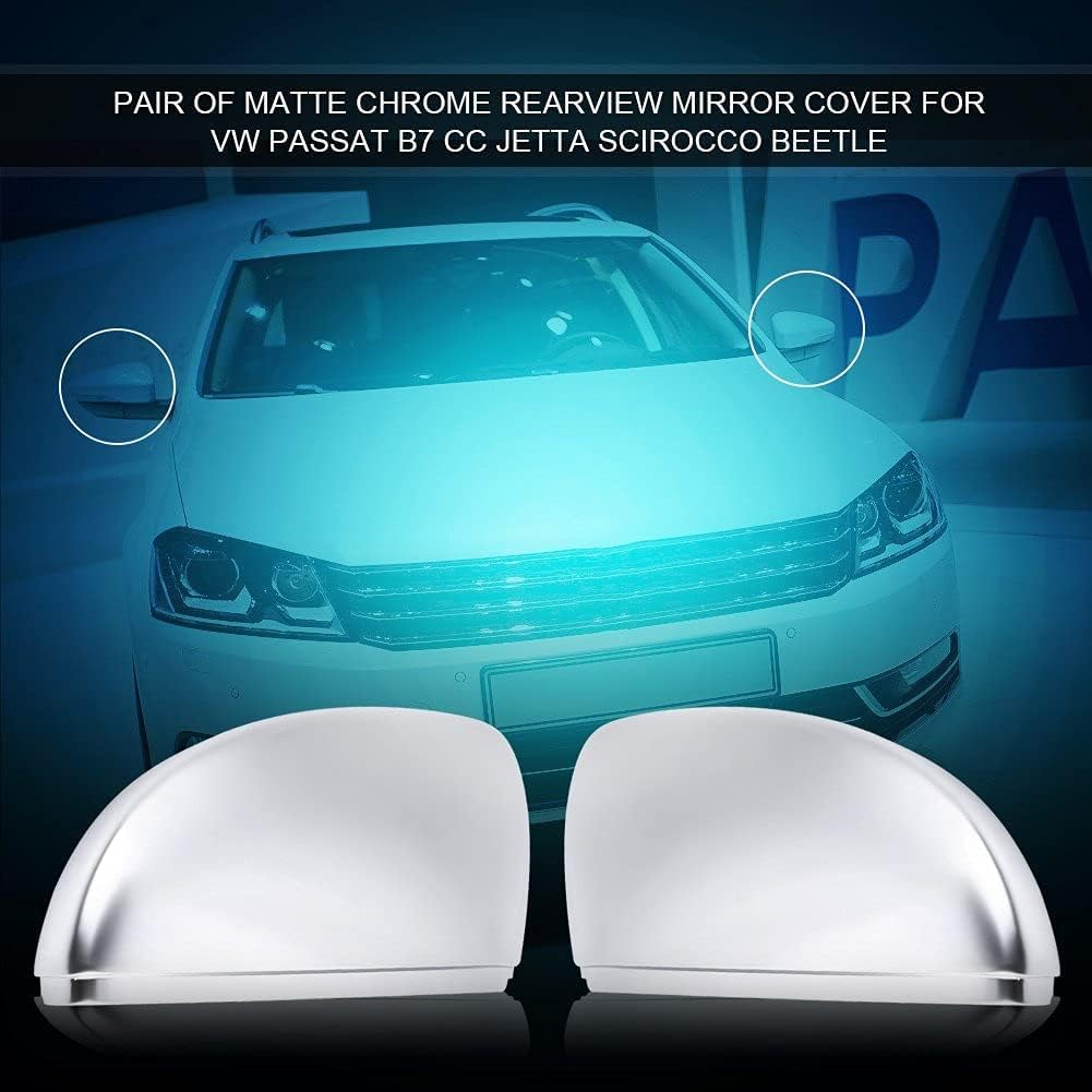 Matte Chrome Rearview Mirror Cover Trim Pair B442959
