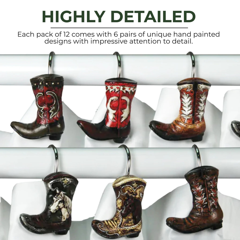 Cowboy Boot Shower Curtain Hooks D566290
