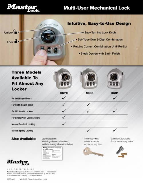 Multi-User Mechanical Built-in Lock U691