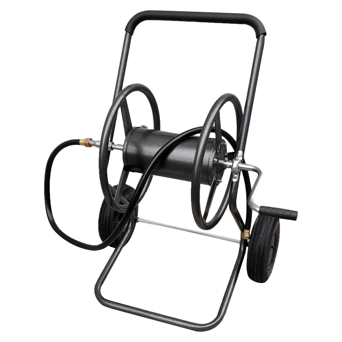 2-Wheel Steel Hose Reel Cart 200ft 5/8x22 Hose Gray E99357
