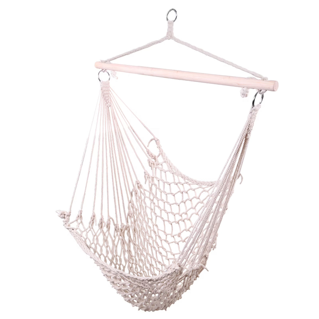 Beige Hanging Rope Air/Sky Chair Swing U312434