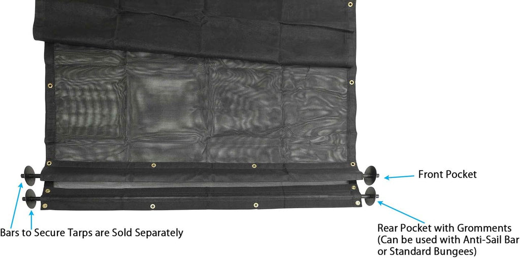 7' x 14' Vinyl Coated Mesh Tarps with 5 Inch 18oz Double Pocket Pack of 2 L27535