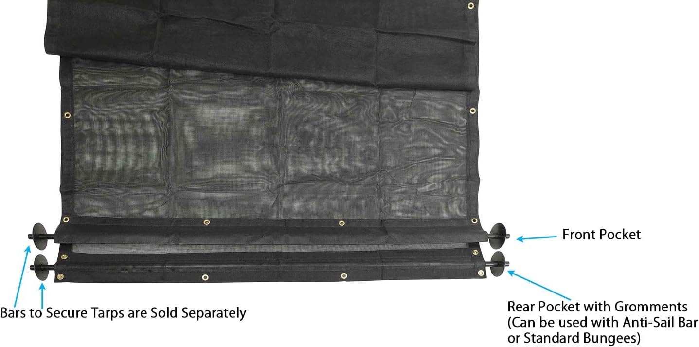 7' x 14' Vinyl Coated Mesh Tarps with 5 Inch 18oz Double Pocket Pack of 2 L27535