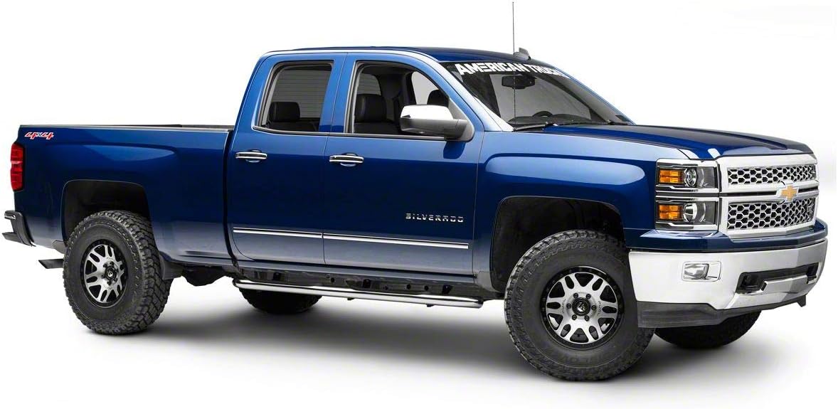 4-Inch Oval Bent End Side Step Bars; Rocker Mount; Stainless Steel B1207