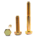 3/8x22-16 x 1 1/8x22 Coarse Thread Grade 5 Hex Cap Screw Medium Carbon Steel Yellow Zinc Plated Pk 800 C694