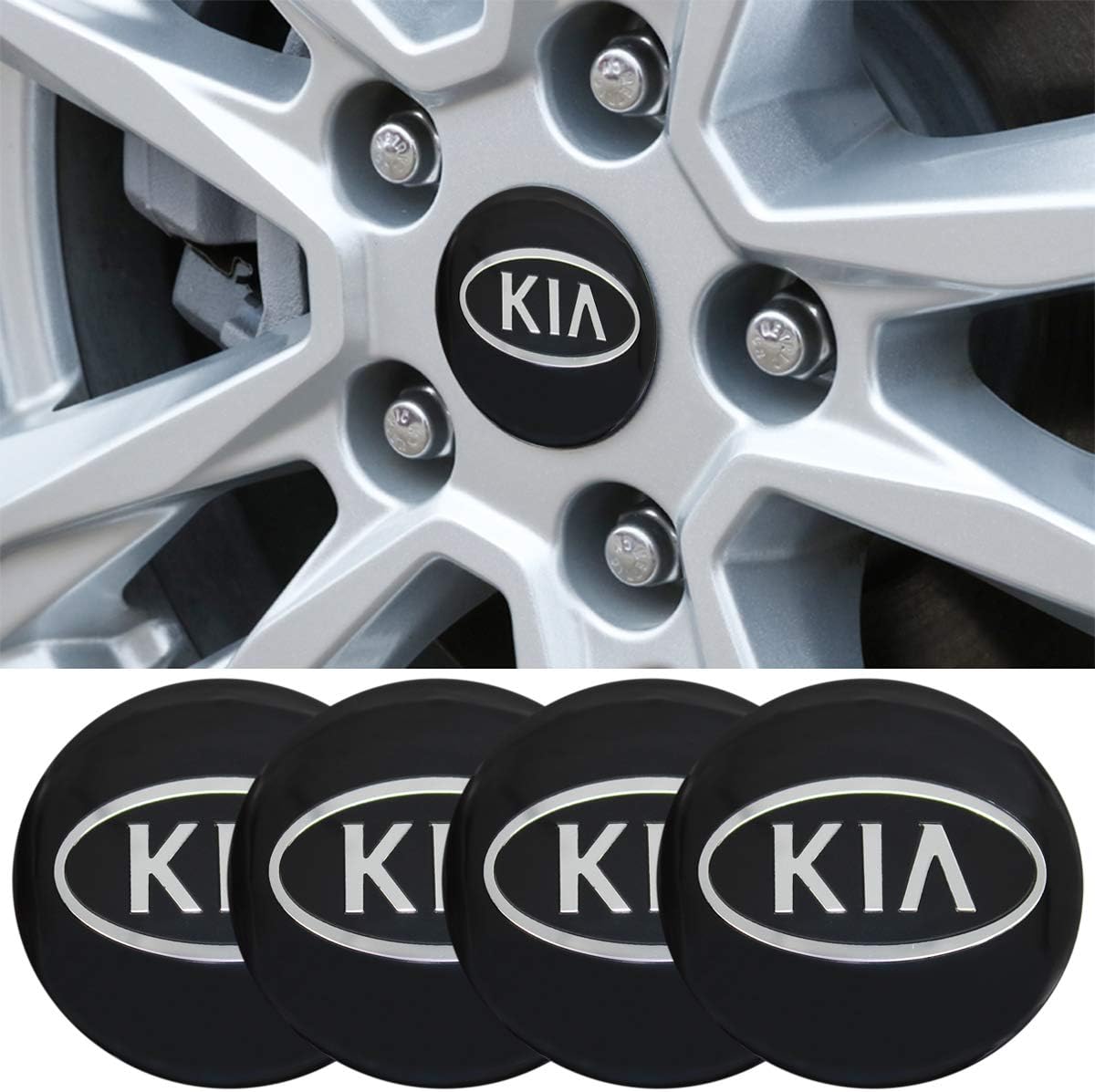 4 x 2.22inch ABS Wheel Center Cap Sticker V40957