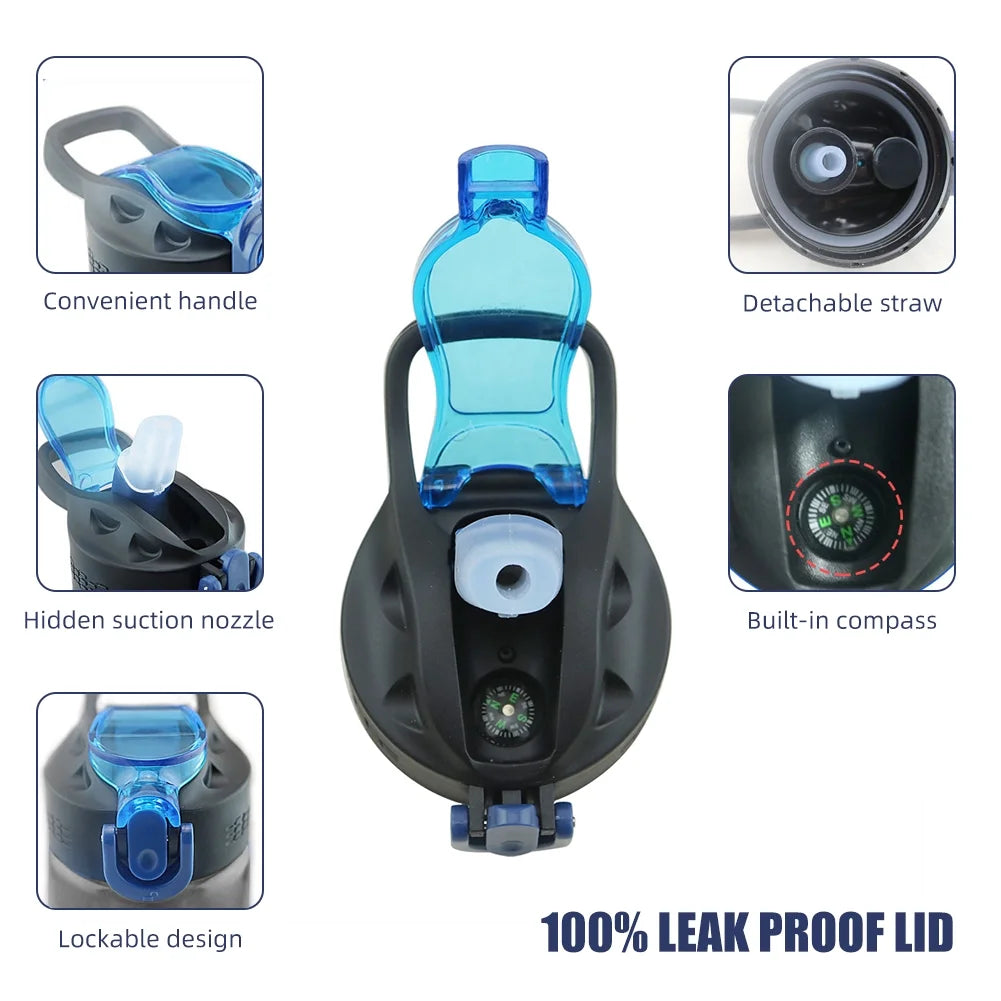 Black Tritan Water Filter Bottle with Lockable Lid H606765