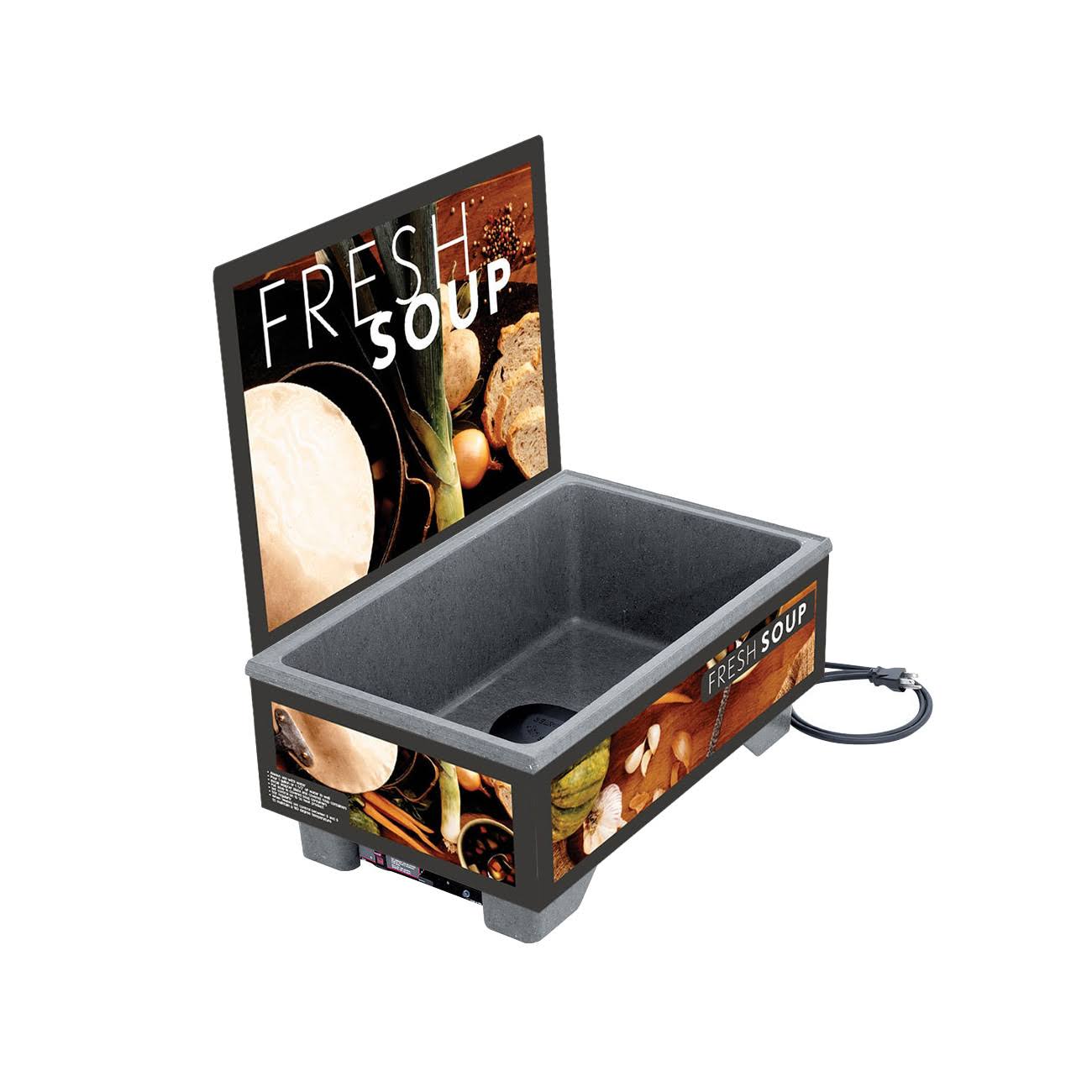 Cayenne Full-Size Soup Merchandiser with Menu Board X47081