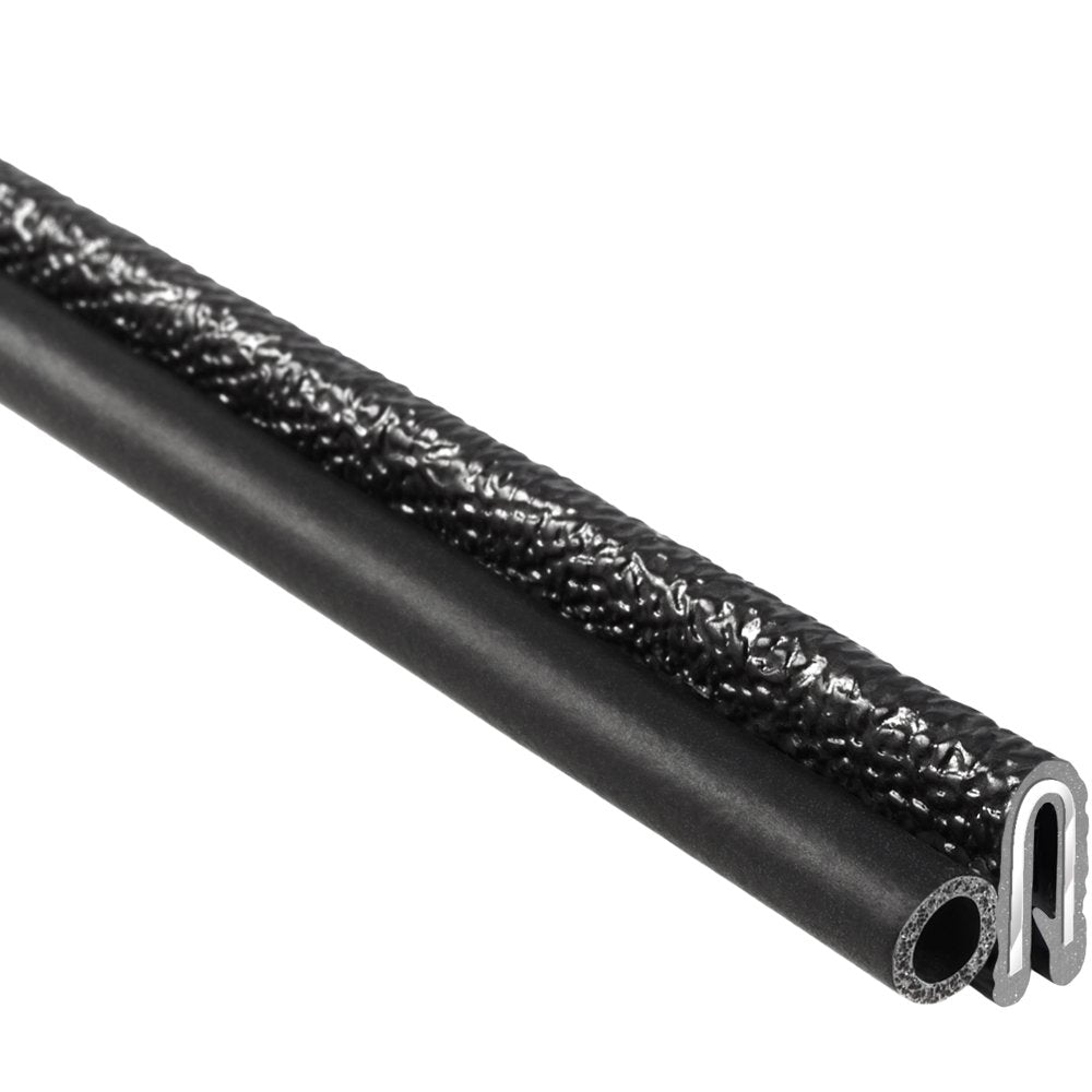 Trim Seal with Side Bulb, 3/4” Bulb Seal Diameter, 25’ Length, PVC Plastic with EPDM Rubber Seal, Pack of 2 Z57669