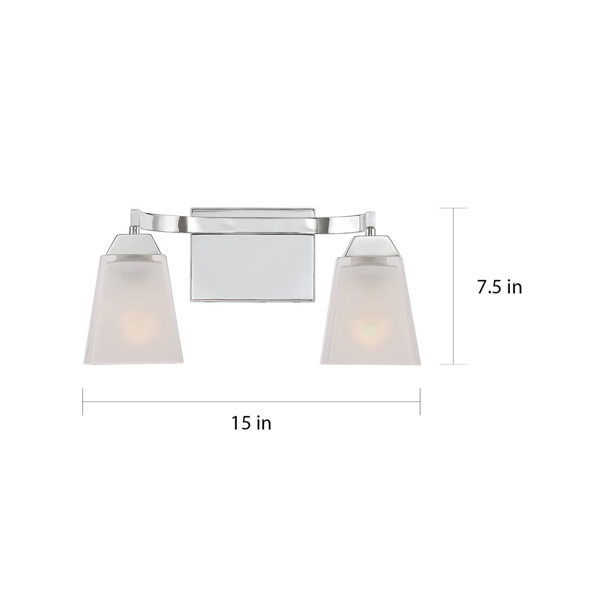 Polished Chrome 2-Light Bath Fixture with Frosted Glass A497387