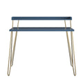 Navy Retro Desk with Riser and Gold Legs B161
