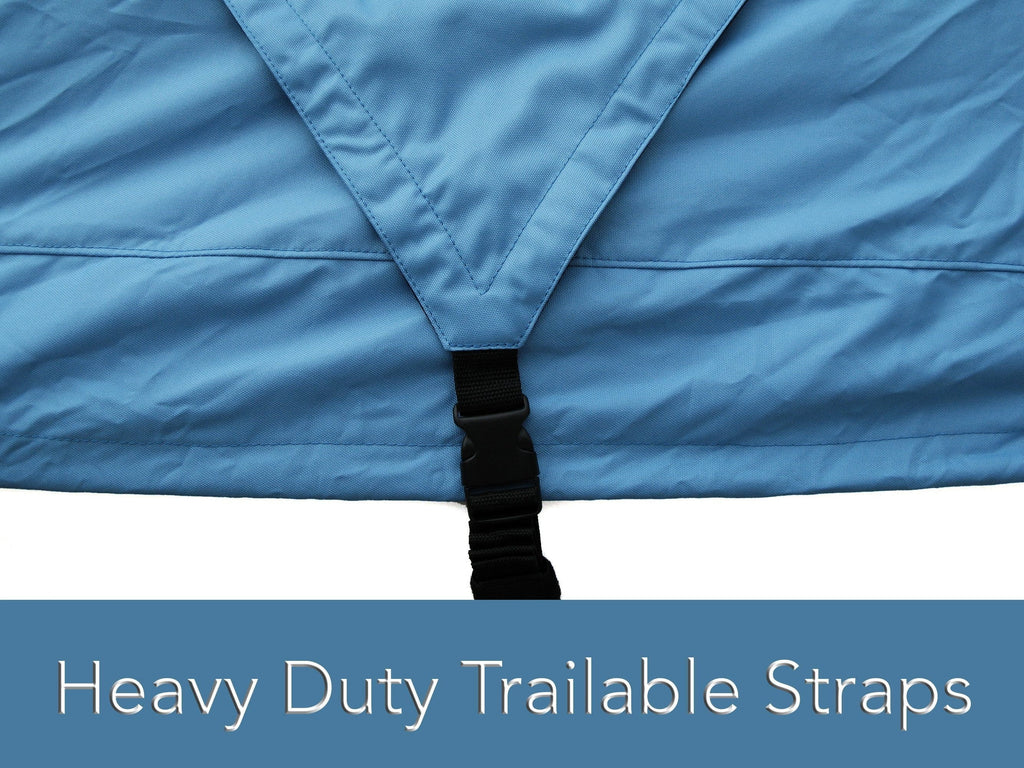Blue Polyester Jet Ski Cover with Drawcord Hem W458669