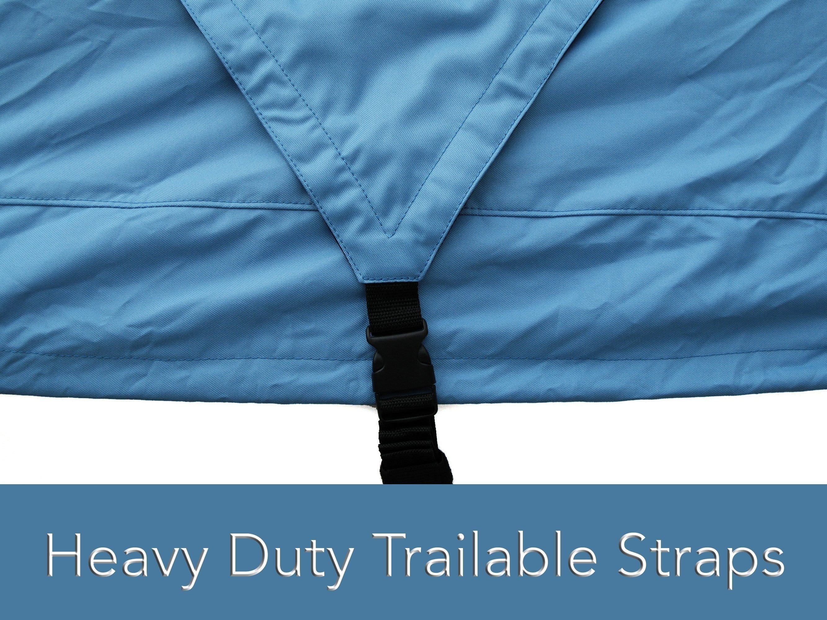 Blue Polyester Jet Ski Cover with Drawcord Hem W458669