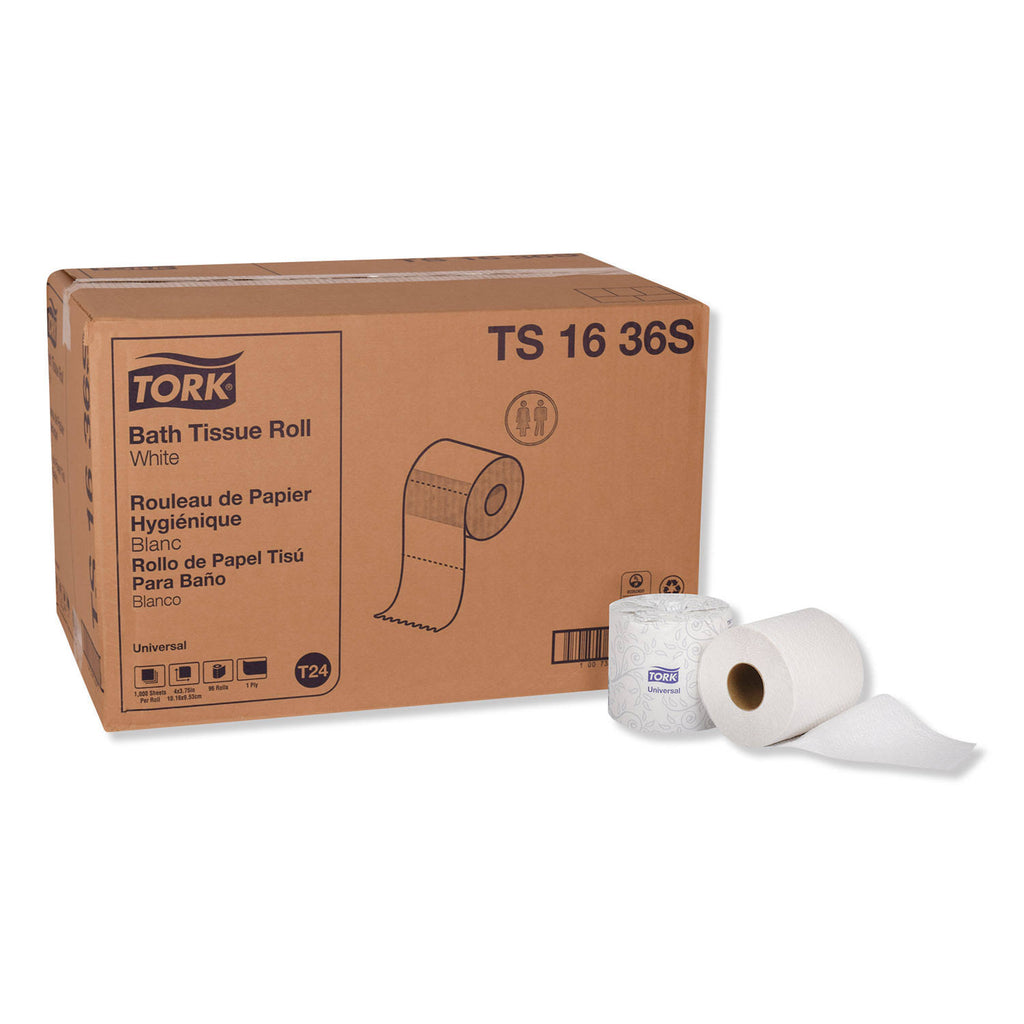 White 1-Ply Bath Tissue, 1000 Sheets/Roll, 96 Rolls/Carton W78282
