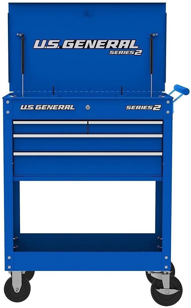 Blue Glossy 4 Drawer Roller Cart Tool Cabinet H974