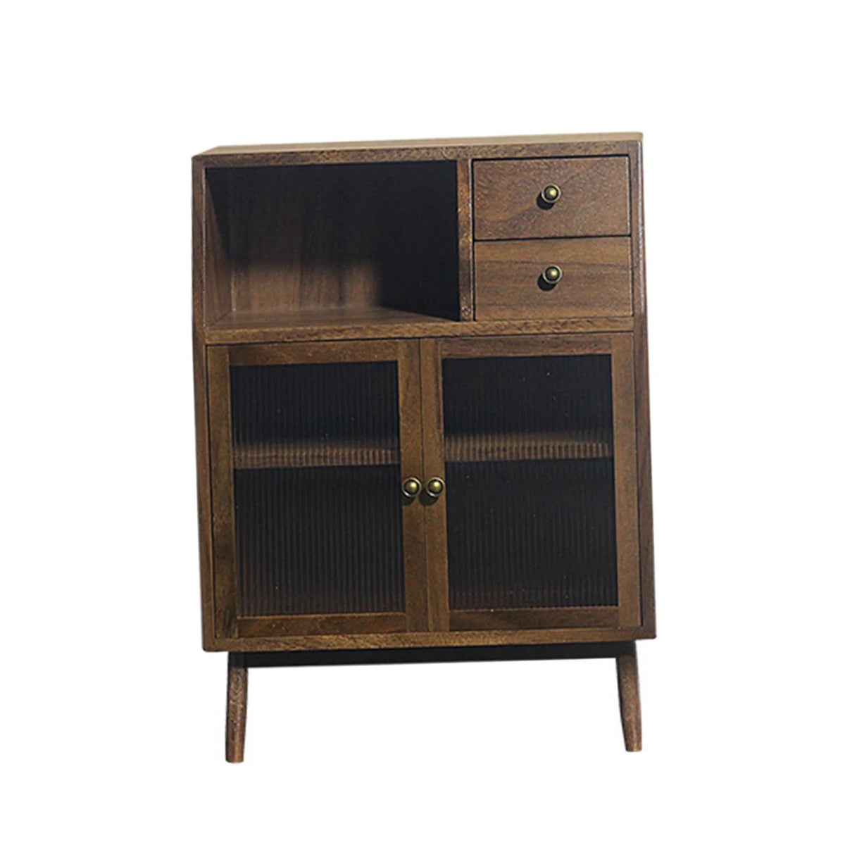 Mini Walnut Wood Cupboard 1/12 Scenery Supplies Z81096