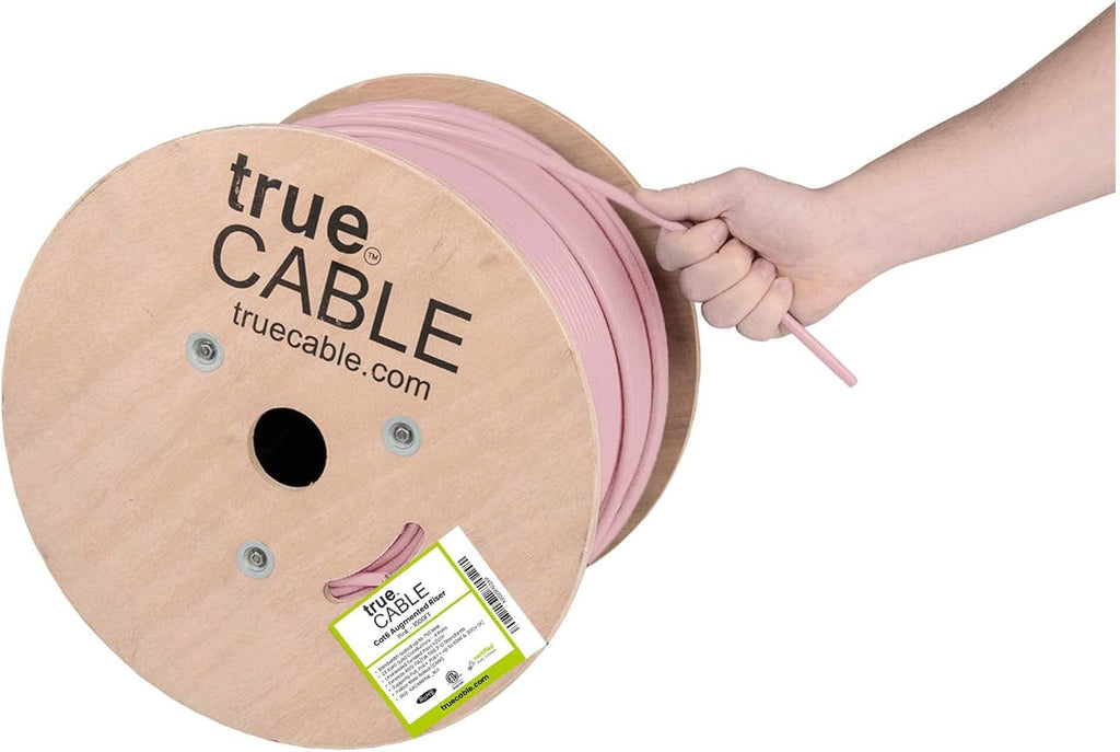 1000ft Red 23AWG 4 Pair Solid Bare Copper Bulk Ethernet Cable I5443