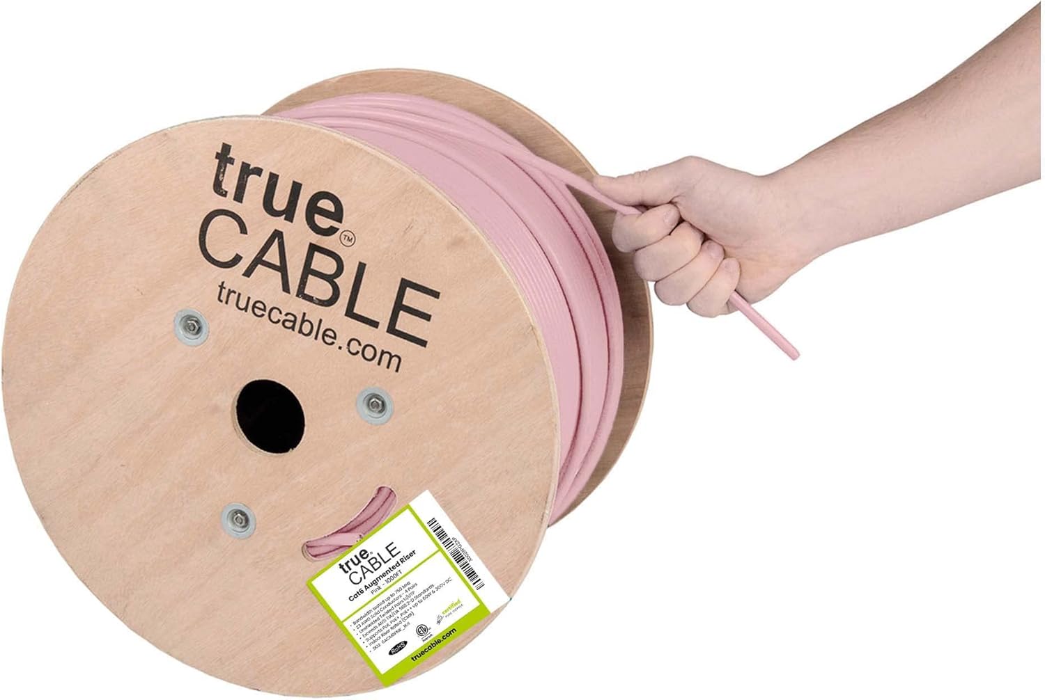 1000ft Red 23AWG 4 Pair Solid Bare Copper Bulk Ethernet Cable I5443