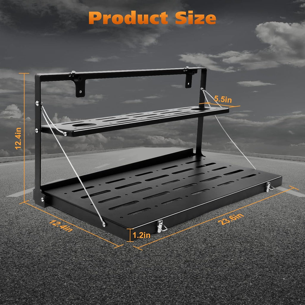 Tailgate Table Rear Foldable Cargo Shelf Aluminum Alloy Storage Rack Z174916