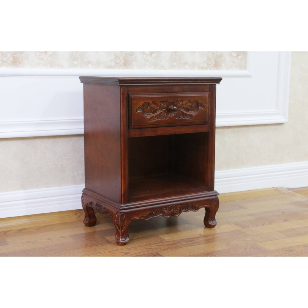 Windsor 1-Drawer Carved End Table P328014
