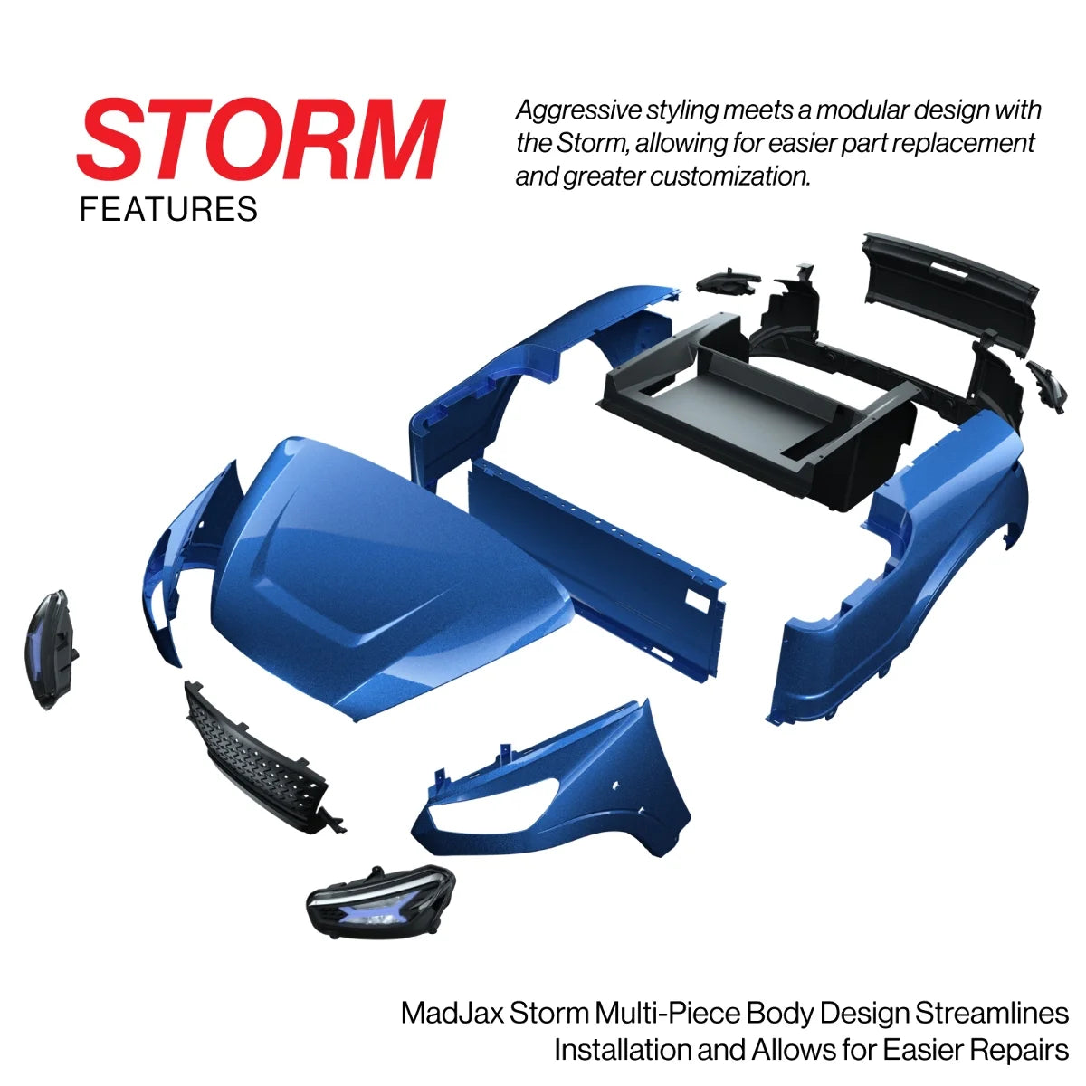 White Golf Cart Body Kit for E-Z-GO TXT F815558