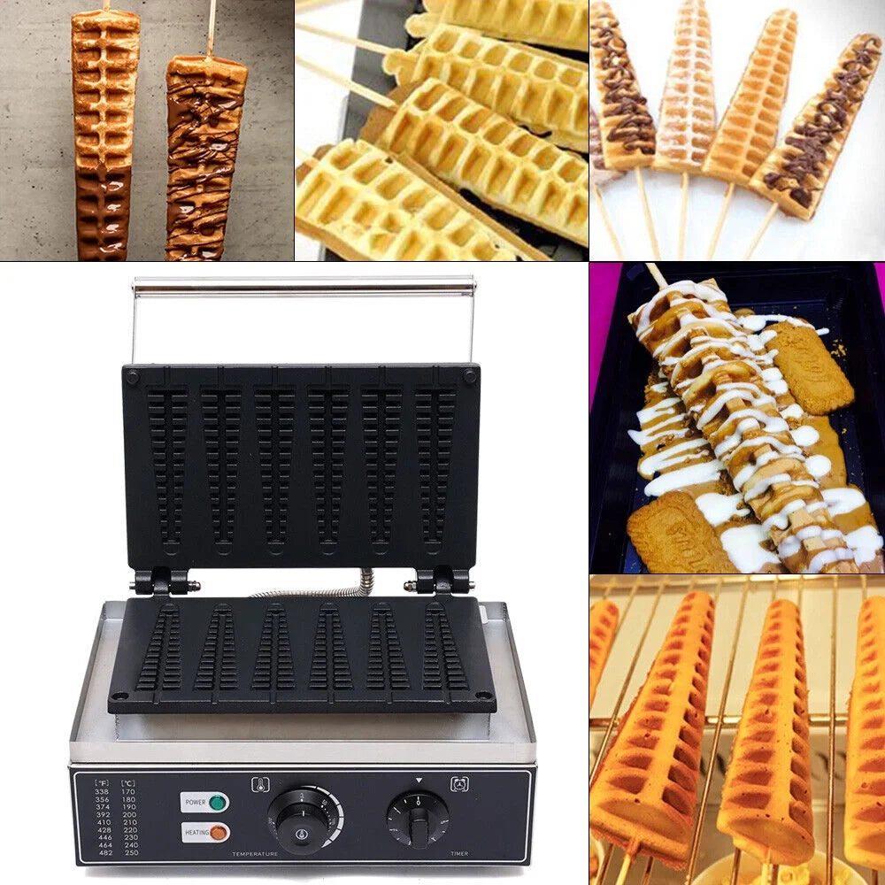 6 Stick 1550W Nonstick Electric Waffle Maker Machine Q480