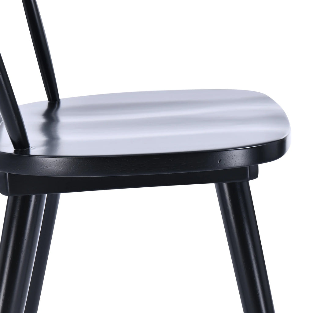 Black Wood Slat Back Dining Chair Set of 2 I206505