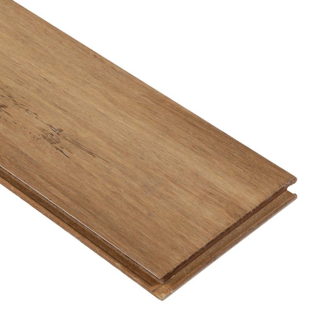 Hand Scraped Strand Woven Almond Bamboo Flooring N168488