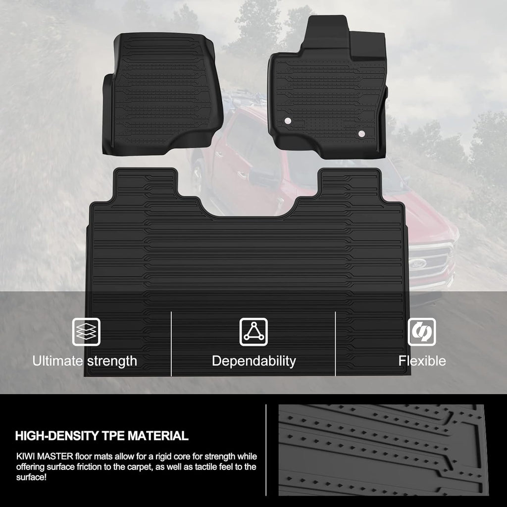 F150 Floor Mats for 2021 2022 Ford F-150 SuperCrew Cab All Weather Custom Fit Liners F2760