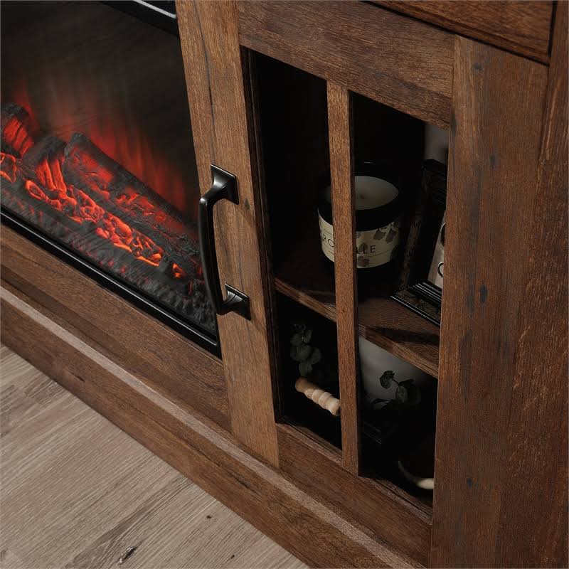 Vintage Oak Media Center Fireplace M900561
