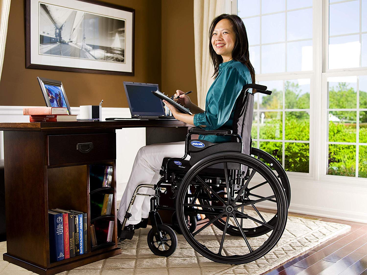 16 Inch Seat Lightweight Folding Wheelchair R622