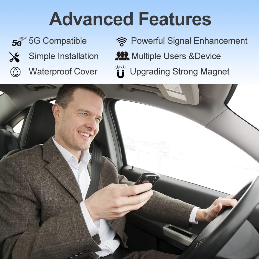 Cell Phone Booster for Car with Magnetic Roof Antenna H363252