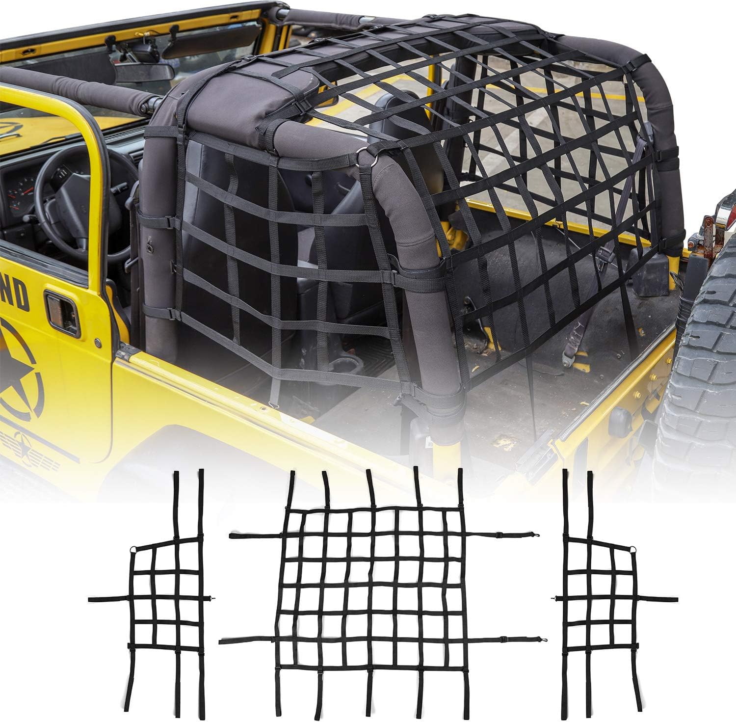 3 Set Mesh Cargo Netting for Jeep Wrangler TJ S474662