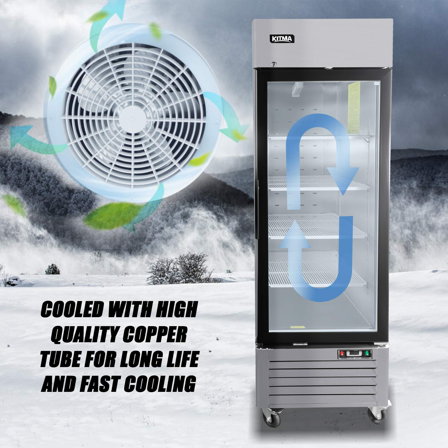 Single Glass Door Merchandiser Freezer, 19.1 Cu.Ft, LED Lighting Z83827