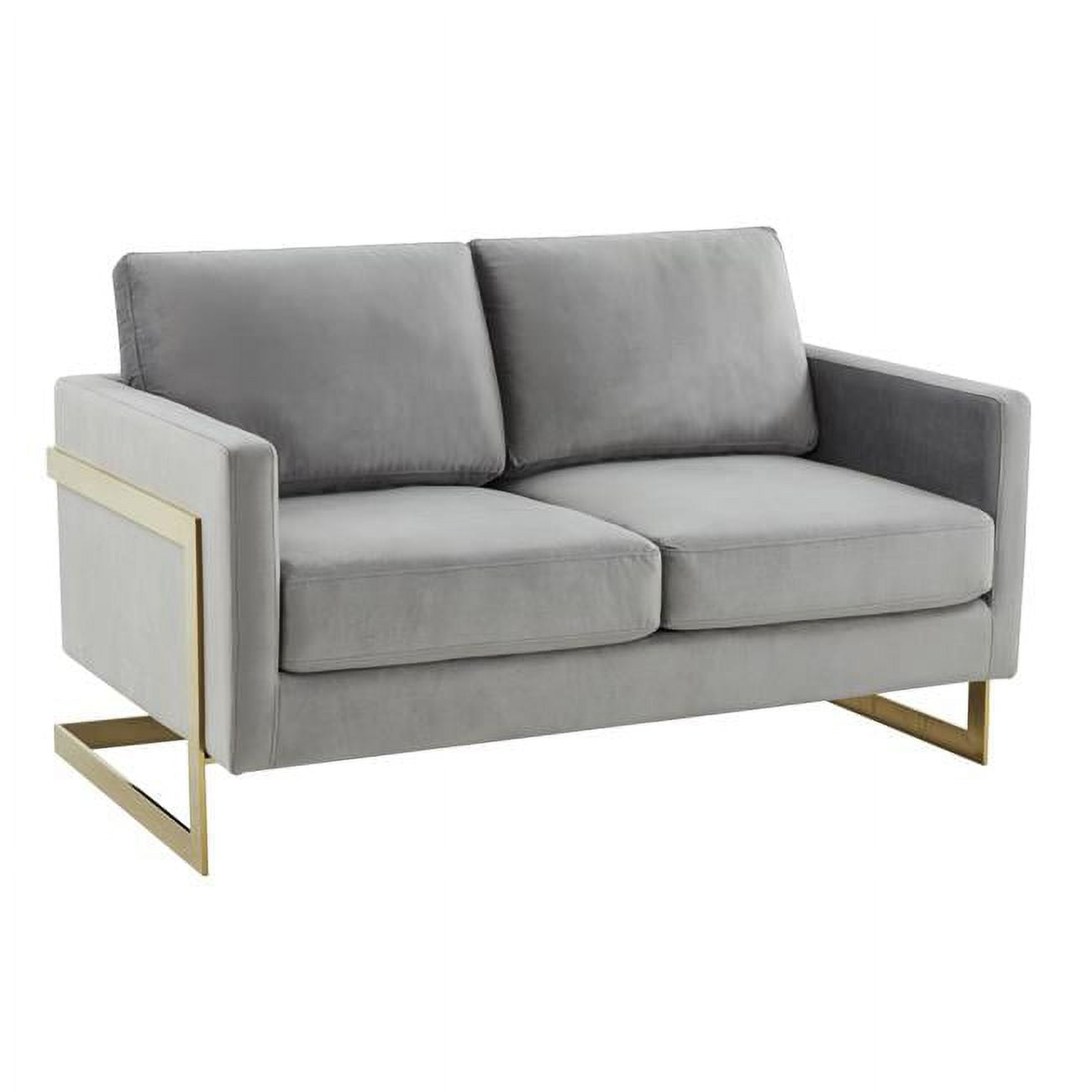 Light Grey Velvet Loveseat J721345