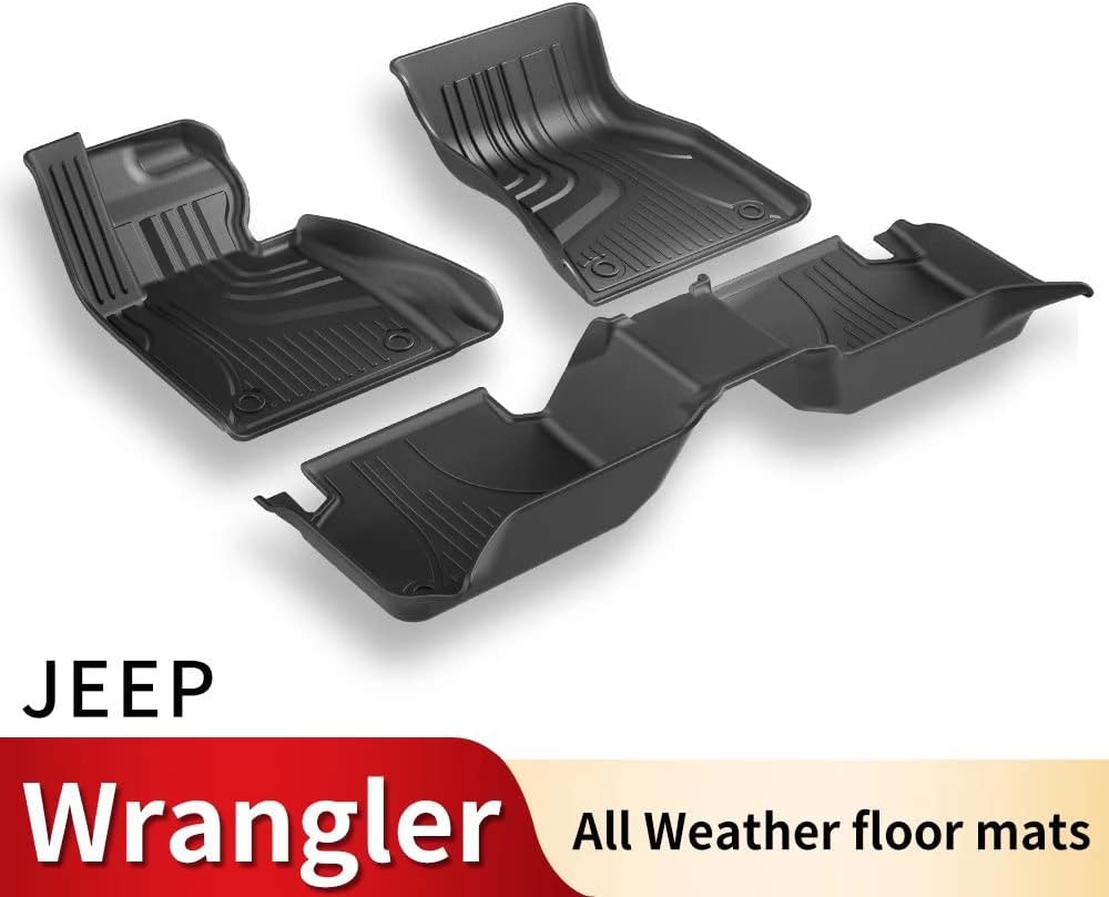 TPE Heavy Duty All Weather Car Floor Mats Full Set 1st & 2nd Row Rubber Floor Liners D5838