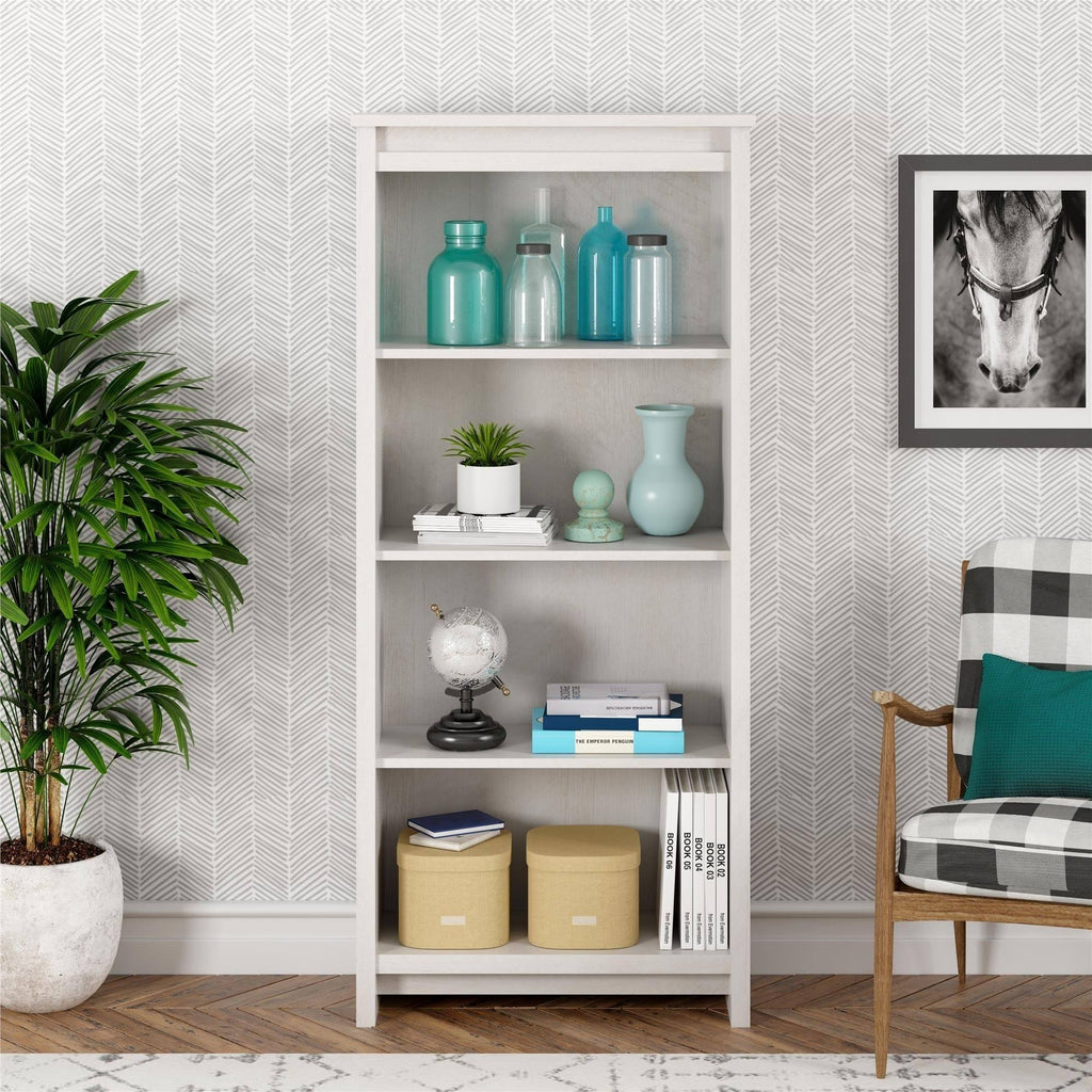 Ivory Oak 4 Shelf Bookcase P617