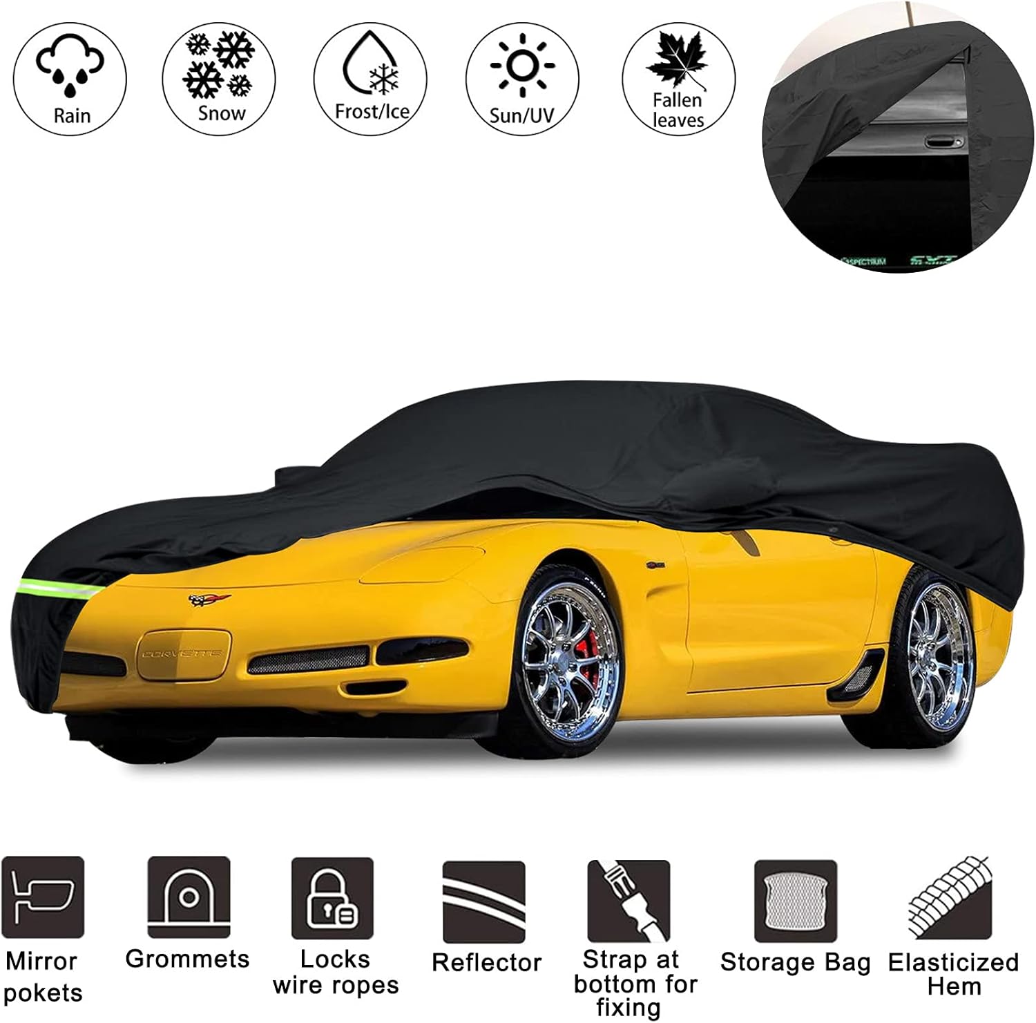 Waterproof Car Cover for C5 Corvette, 190T, Pack of 2 Q604811