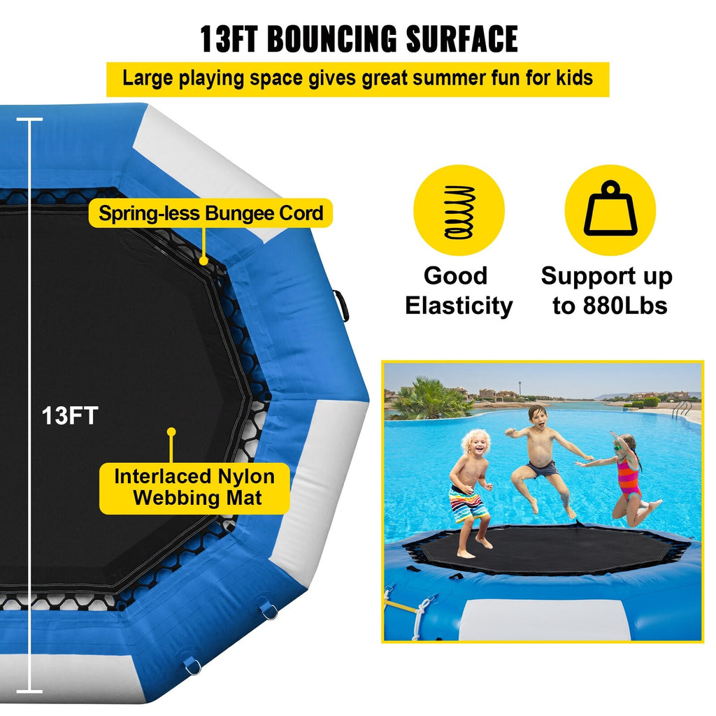 Inflatable Water Trampoline with Ladder 13ft Y85394