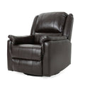 Tufted Brown Leather Swivel Gliding Recliner Chair F192650