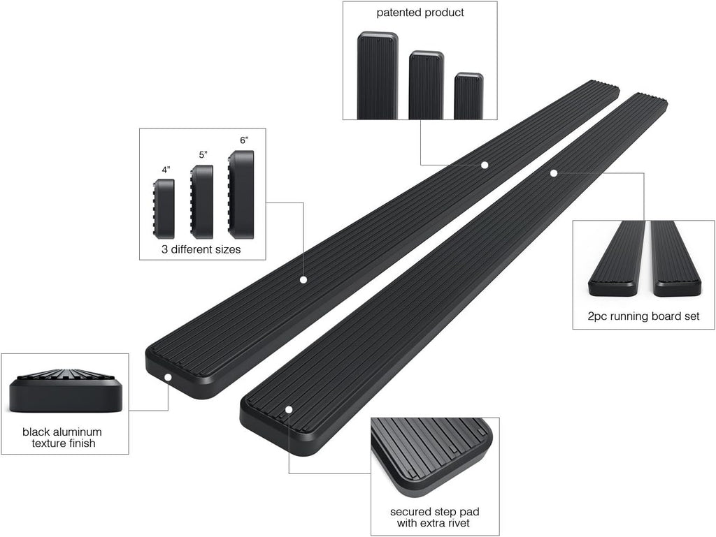 Black 4 Running Board Side Step L16566