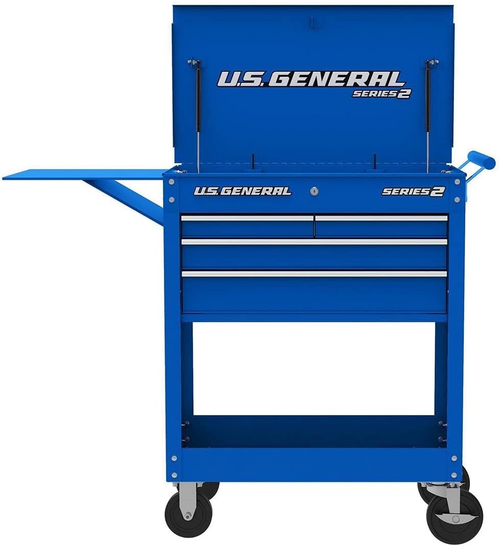 Blue Glossy 4 Drawer Roller Cart Tool Cabinet H974