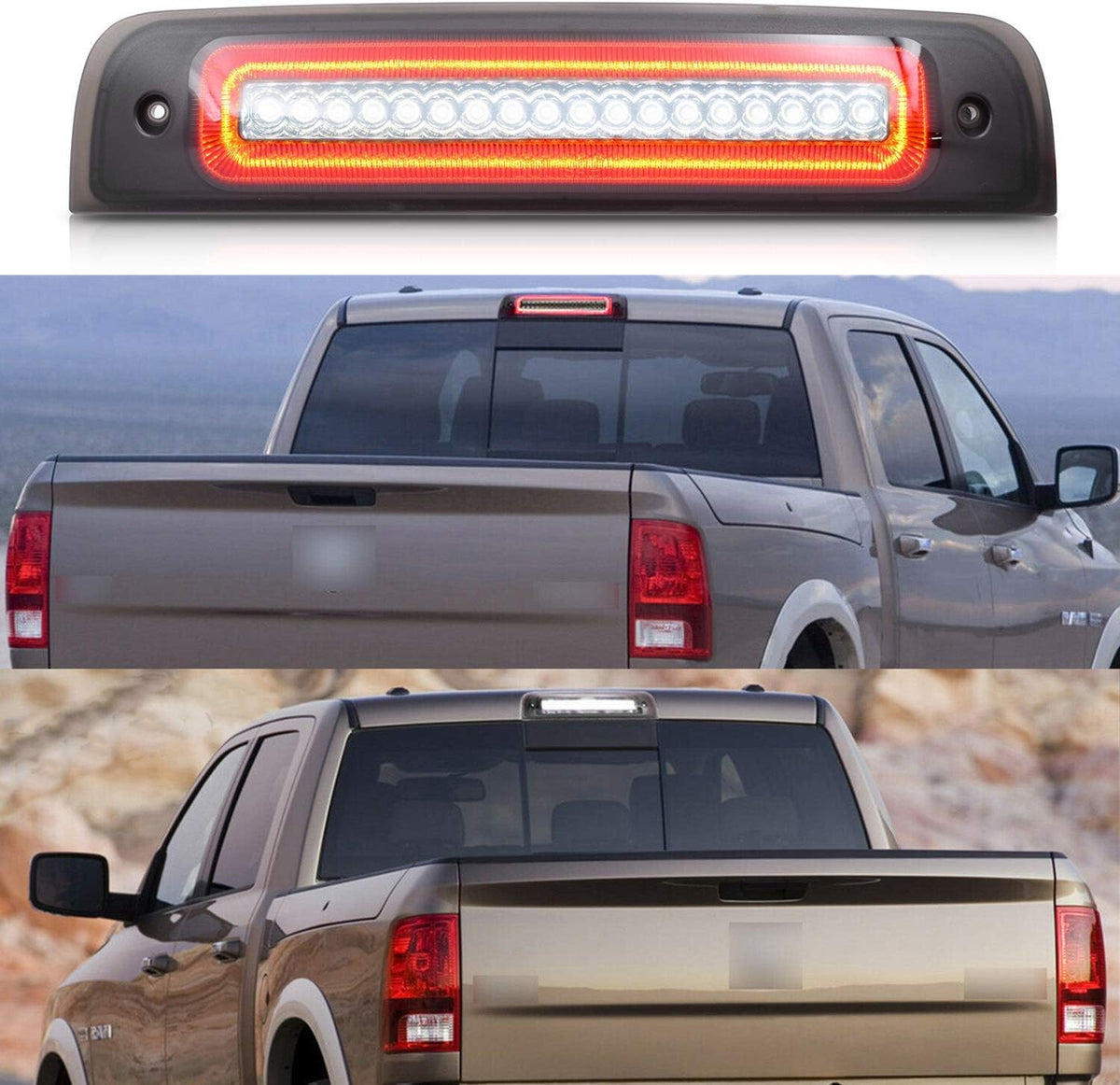 Red LED Strobe High Mount Stop Light Smoke Lens Pack of 2 J5816