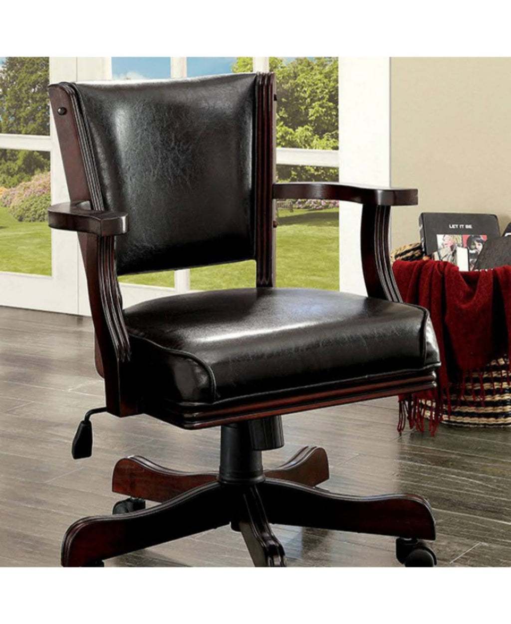 Dark Cherry Finish Arm Chair W9216