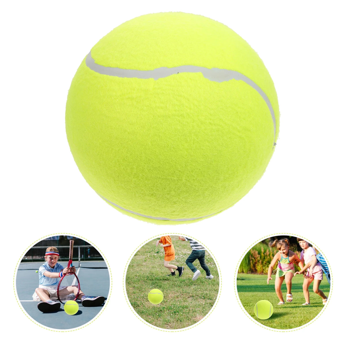 20cm Inflatable Flannel Tennis Ball Yellow Z655098