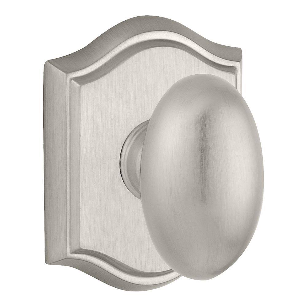 Satin Nickel Entry Knob with Traditional Rose A52301