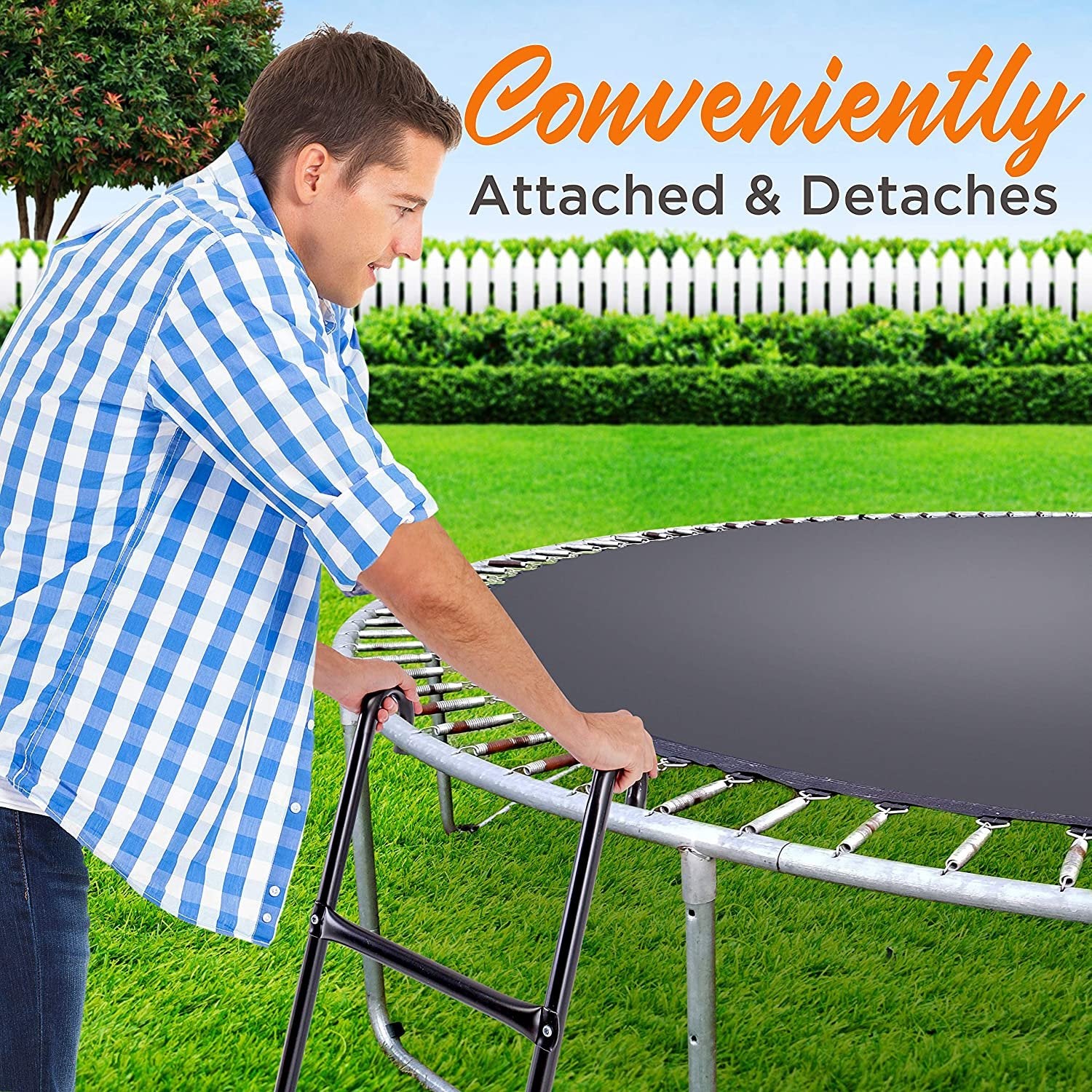 2 Step Galvanized Steel Trampoline Climbing Ladder A2763