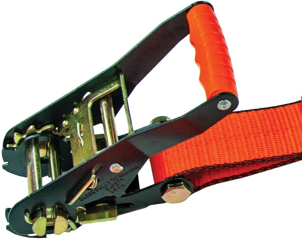 2 Pack 2 Inch x 27 Foot Ratchet Strap with Flat Hooks Z261