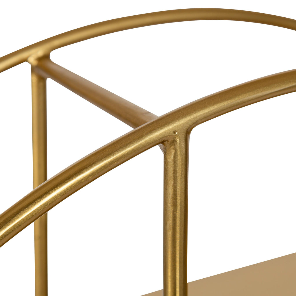 Gold Round Wood Wall Shelf Y3926