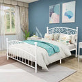 Queen White Steel Bed Frame R55515